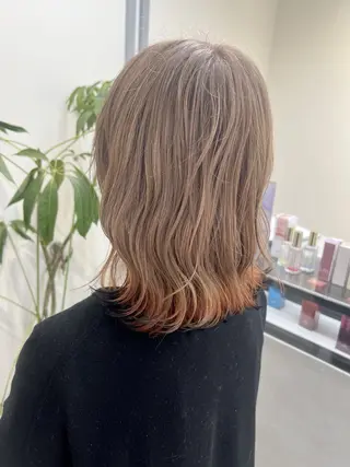 ミディアム カラー メンズ レイヤー ウルフ 弓木啓輔のヘアスタイル