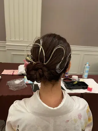 セミロング ヘアアレンジ ユ ミのヘアスタイル