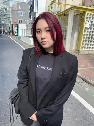 ミディアム カラー スパイラルパーマ 🌐hina⭐️のヘアスタイル