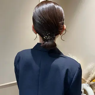 セミロング ヘアアレンジ 🫧tomoka 透明感カラー🫧のヘアスタイル
