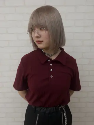 ミディアム カラー ハルカ 透明感カラー 美髪縮毛矯正🥣のヘアスタイル