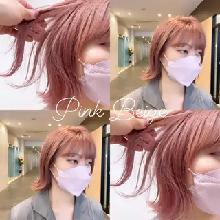 セミロング カラー 梅田美容室/ ウルフカットのヘアスタイル
