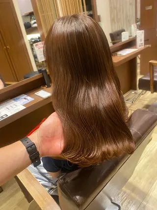 ミディアム カラー 垢抜けパーマ/ 毎朝1分セット/こんのヘアスタイル