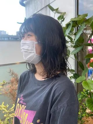 ミディアム カラー パーマ ヘアアレンジ 押切 響　のヘアスタイル