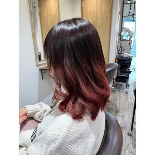 ミディアム カラー 木下 実優のヘアスタイル