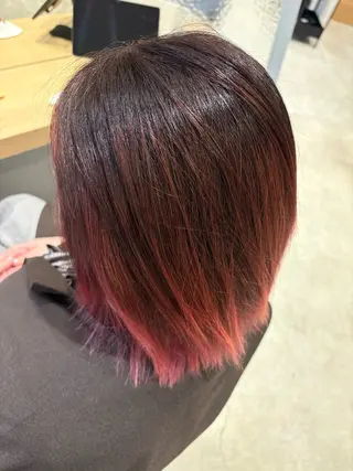 ミディアム カラー 小澤 璃奈のヘアスタイル