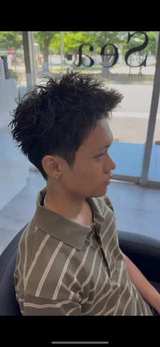 メンズ スパイキーショート/ フェードカット/石田のヘアスタイル