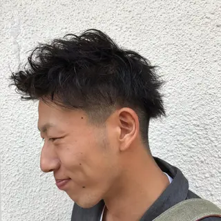ショート カラー パーマ メンズ ニュアンスパーマ/ レイヤー/茶屋町のヘアスタイル