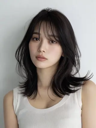 ミディアム 🤍韓国髪質改善🤍 クメユウキのヘアスタイル