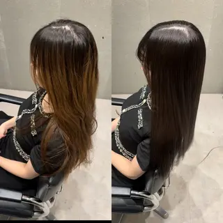 セミロング カラー 髪質改善ヘアケア 艶髪特化/上田のヘアスタイル