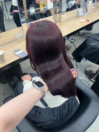 ロング カラー 暗髪🩶ラベンダー/ ブルー/ユウナ🤍のヘアスタイル