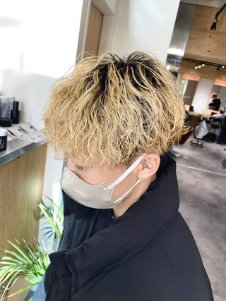 カラー パーマ メンズ メンズブリーチカラー /パーマ ごーた立川のヘアスタイル