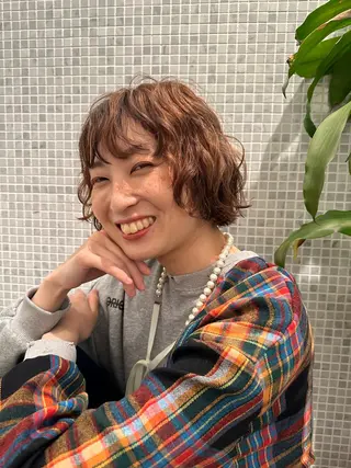 ショート パーマ さとう あやかのヘアスタイル