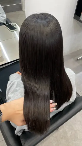 セミロング カラー パーマ 酸性縮毛矯正 梅田茶屋町 Juriのヘアスタイル