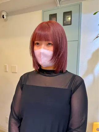 ミディアム レイヤーカット 縮毛矯正 高杉颯汰のヘアスタイル