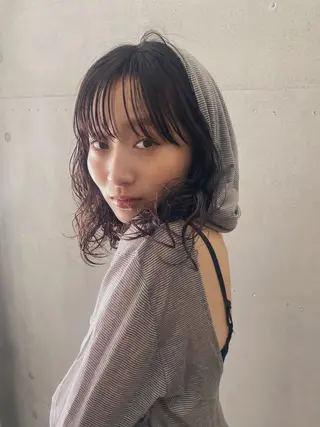 ミディアム パーマ 砂原 ひよりのヘアスタイル