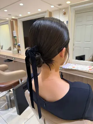 セミロング ヘアアレンジ 韓国ヘアメイク🎀/ 縮毛矯正✨山本媛香のヘアスタイル