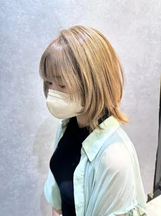 ミディアム カラー 【𝐀𝐬𝐡大森】 石崎竜祐のヘアスタイル