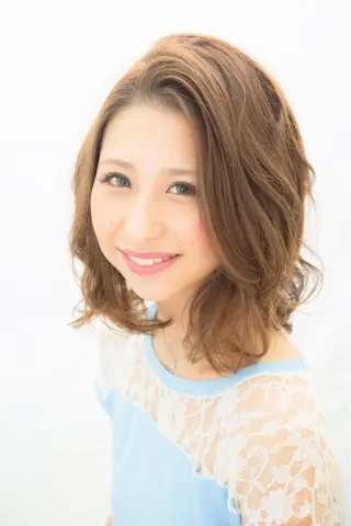 ミディアム セミロング カラー パーマ 縮毛矯正×髪質改善 店長　DAITOのヘアスタイル