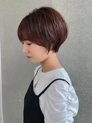 ショート カラー 縮毛矯正×艶髪カラー 髪質改善/三ツ木のヘアスタイル