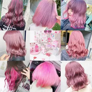 ミディアム カラー ヘアアレンジ TAKUMAブリーチ /切りっぱなし🪽のヘアスタイル