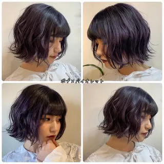 ショート カラー パーマ HARUKI💐笹塚 インナーカラーのヘアスタイル