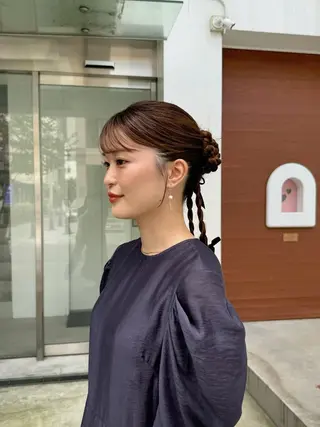 ロング カラー ヘアアレンジ Lomalia 🤍🫧/makoのヘアスタイル
