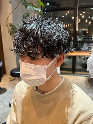 ショート パーマ メンズ 波巻きスパイラルパー マ/シャドウパーマ駿のヘアスタイル