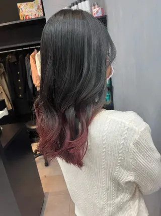 セミロング カラー 🎀♥️推しカラー tomoka💜🍭のヘアスタイル