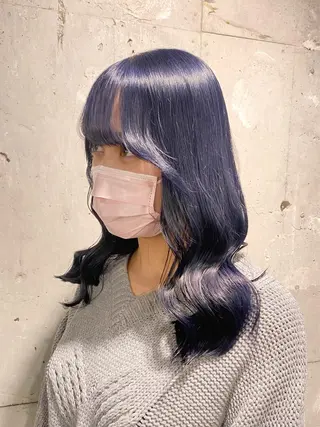 セミロング カラー エフェクトブリーチ 🌟前澤啓太朗のヘアスタイル