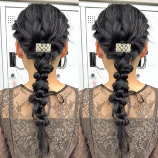 ロング ヘアアレンジ ヘアメ🎀推しカラー 🥣横浜/しほ🧸のヘアスタイル