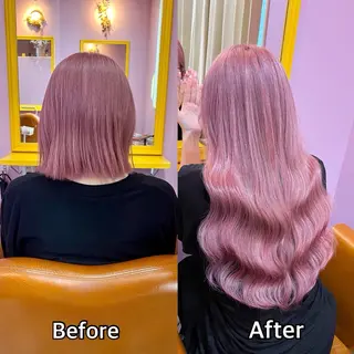 ロング シール+ちび編み込み エクステ梅田🐨のヘアスタイル