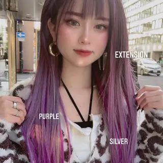 ミディアム カラー エクステ🩵ブリーチ 韓国ヘア🩵KAEのヘアスタイル