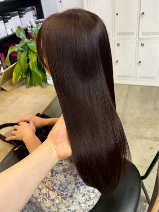 セミロング カラー うる艶カラー /縮毛矯正✨レオンのヘアスタイル