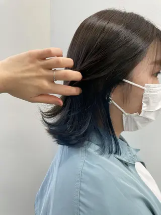 ミディアム カラー ヘアアレンジ 🦄インナーカラー 🦄貫井彩花のヘアスタイル
