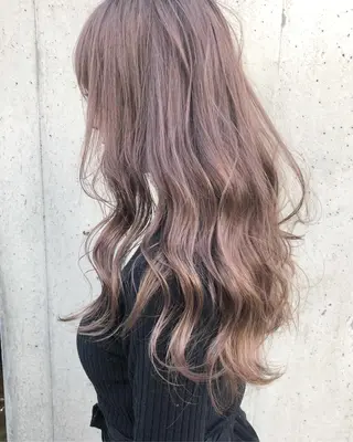 ロング カラー パーマ ヘアアレンジ メンズ キッズ マツエク・マツパ 韓国風×透明感カラー 髪質改善オタベシンヤのヘアスタイル