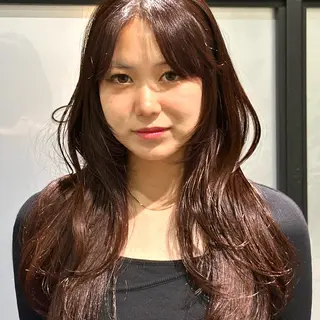 セミロング カラー マエダルイ🌐 レイヤースタイルのヘアスタイル