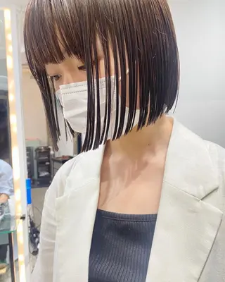 ショート カラー センターパート/ 暖色カラーayuのヘアスタイル