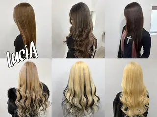 ロング ヘアアレンジ カラー MISAKIエクステ ブリーチ\5900のヘアスタイル