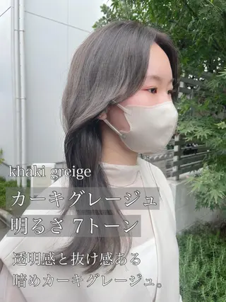 セミロング カラー 顔周りカット 【オノザワリョウ】のヘアスタイル
