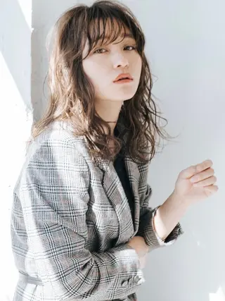ミディアム パーマ ❤️ショートカット ・顔周りカット❤️のヘアスタイル