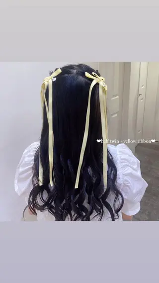 ヘアアレンジ エクステ🎀 暖色カラー🎀amiのヘアスタイル