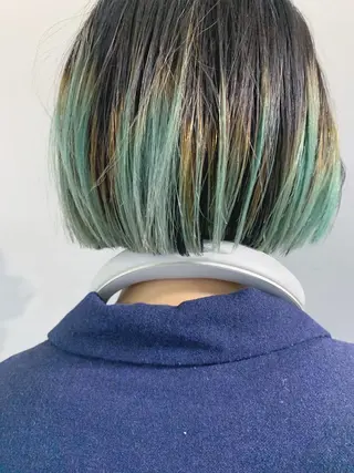 ショート カラー ボブパーマコテ巻き風 パーマNo1深江秀平のヘアスタイル
