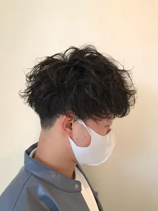 ショート パーマ メンズ ニュアンスパーマ/ レイヤー/茶屋町のヘアスタイル