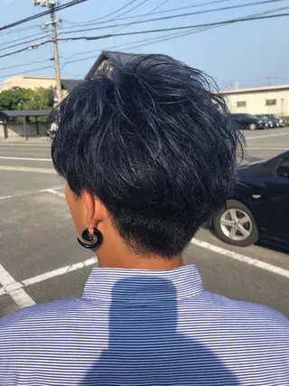 ショート カラー パーマ ヘアアレンジ メンズ ❣️倉敷❣️美髪 カラー能登一成のヘアスタイル