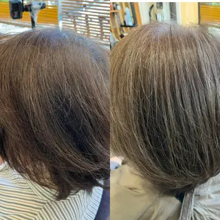 ミディアム 白髪ぼかし ミズヒロのヘアスタイル