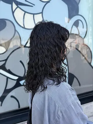 セミロング デジタルパーマ/ ウェーブパーマ/神野のヘアスタイル