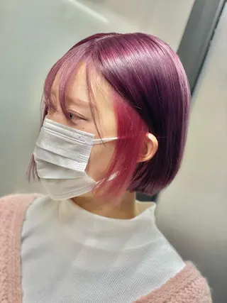 ショート カラー ヘアアレンジ 髪質改善×ハイトーン 中田啄也のヘアスタイル