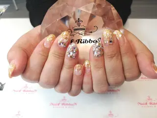 ネイル ネイルリボン 受付スタッフのネイルデザイン
