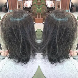 ミディアム セミロング カラー 青木 茂樹⭐️ 透明感カラーのヘアスタイル